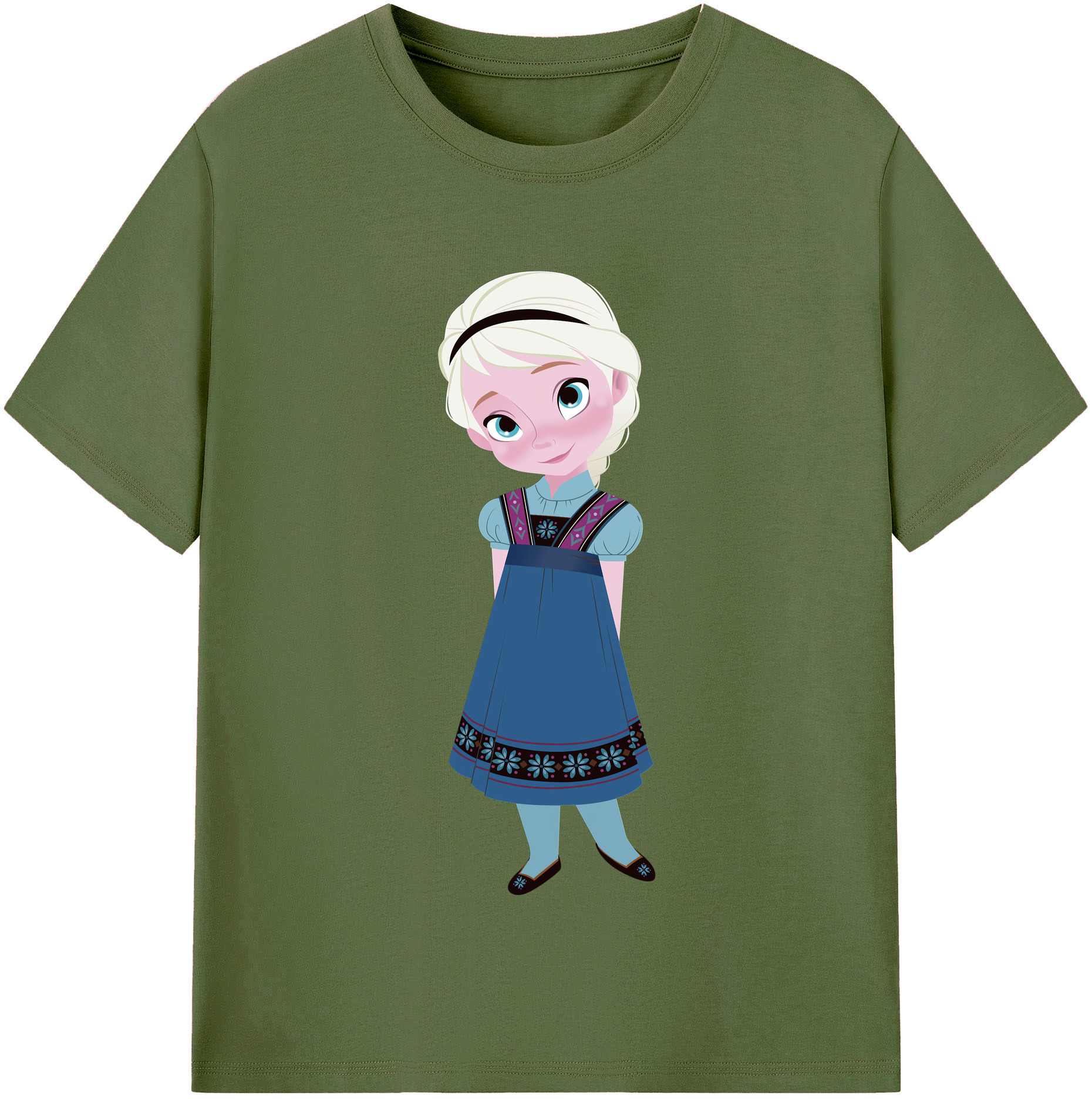 アナと雪の女王 アンナ エルサ Frozen Anna Elsa 綿100％半袖Tシャツ（フロントプリント）